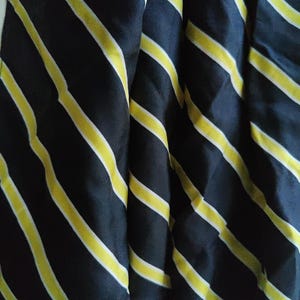 Vintage Scarf for Women | Elegant Retro Neck Scarf | Black and Yellow Colors | 100% Handmade Silk | Made in Italy