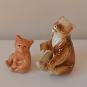 Vintage Porcelain Bears | Hand Painted Bear Statues | Porcelain Animal Figurine | Art Deco Porcelain Figurines