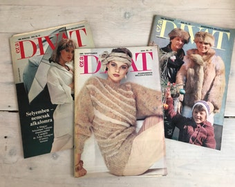 Vintage Ungarische Modezeitschriften aus den 1980'er Jahren | Ez a Divat Heft aus dem Jahr 1985 mit Tailoring Patterns