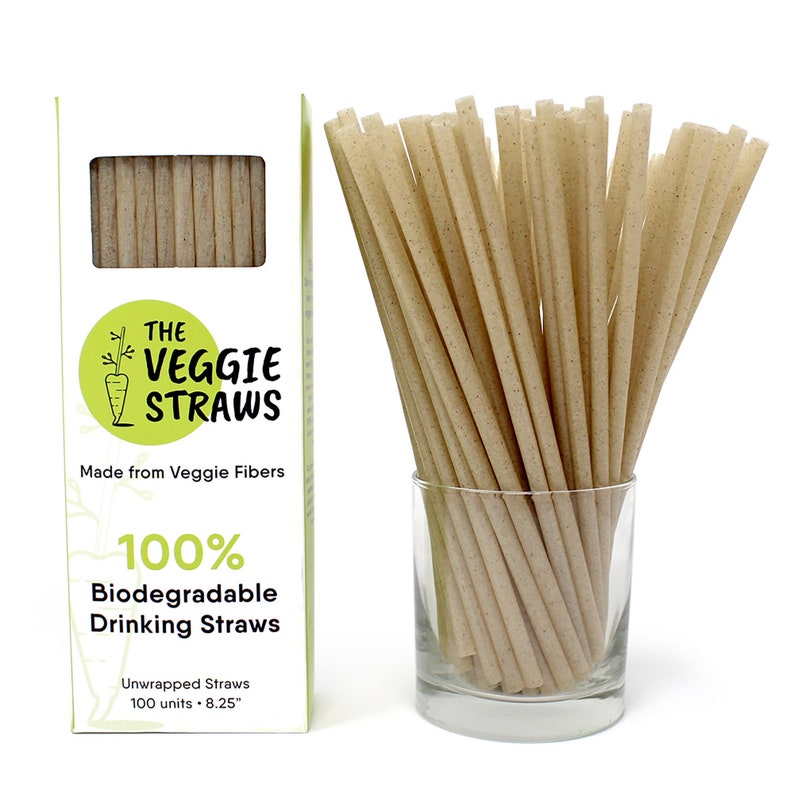 Unwrapped 100 Biodegradable Straws Made of Vegetable Fibers Etsy