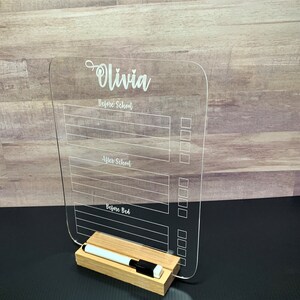 Personalized Engraved Acrylic Chore Chart: Kids To-Do List