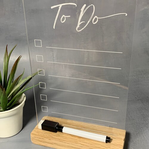 Acrylic Dry Erase To Do List Organization List Dry Erase Etsy