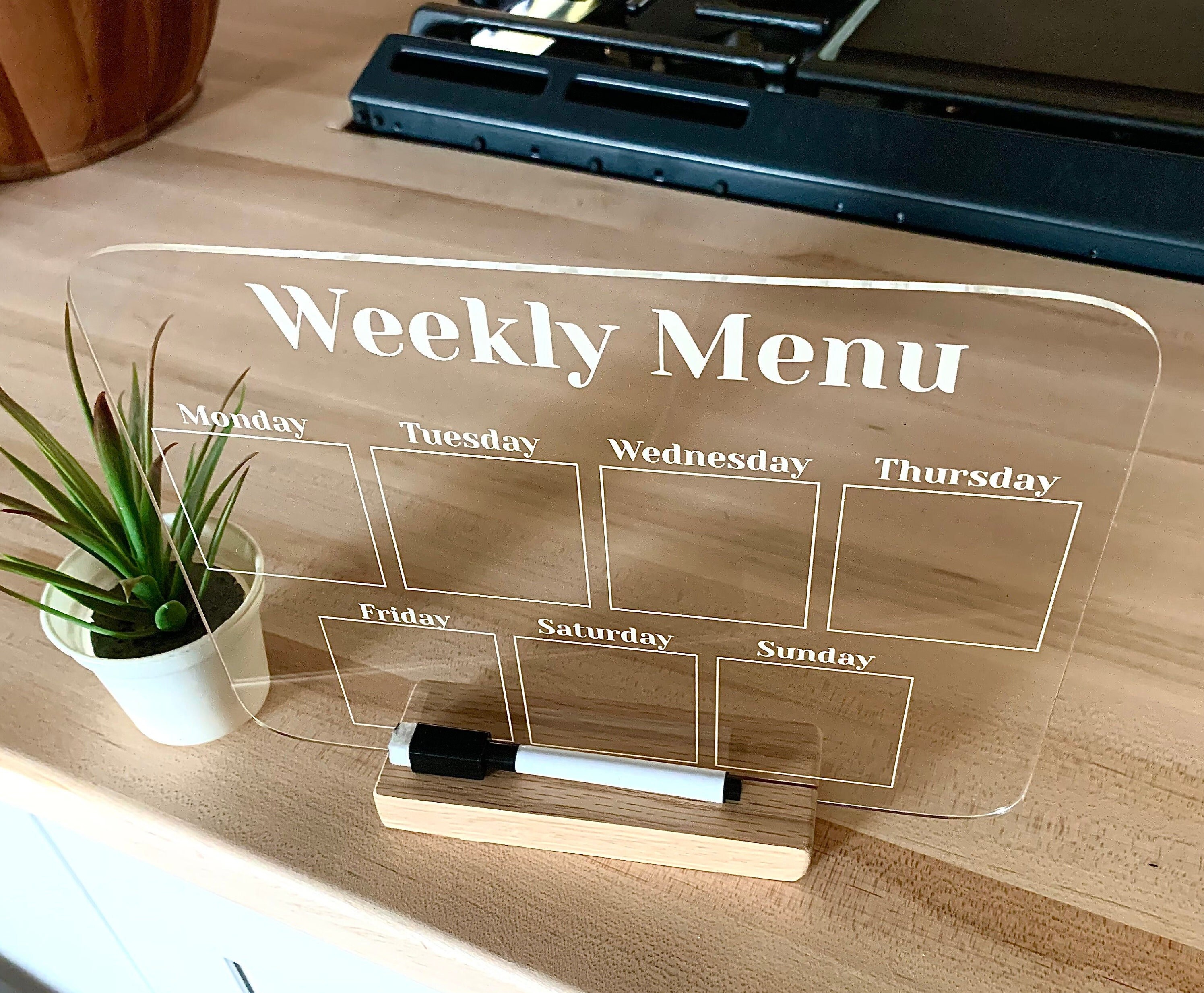 Clear Weekly Meal Planner Magnetic Acrylic Board Acrylic - Temu