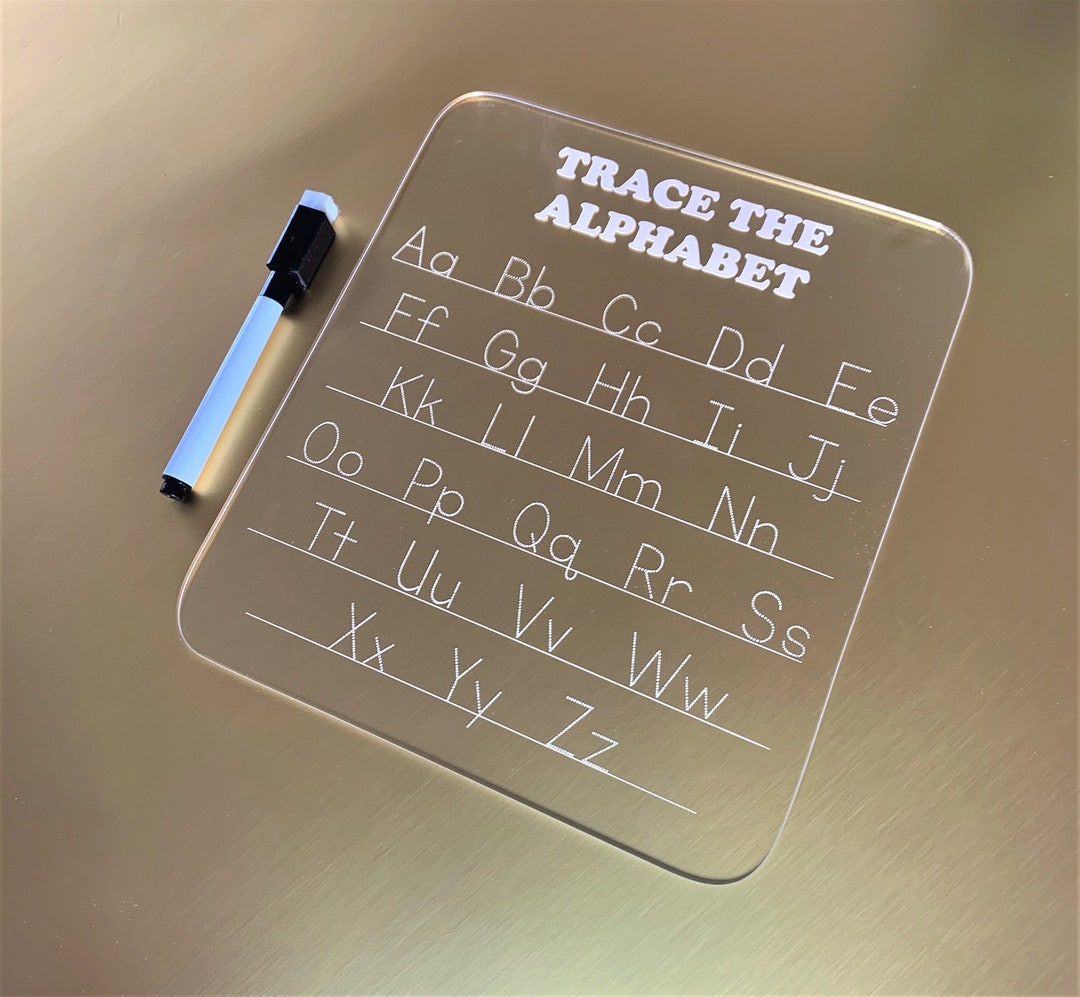 Dry Erase Alphabet Tracing Board Reusable Letter Tracing Etsy