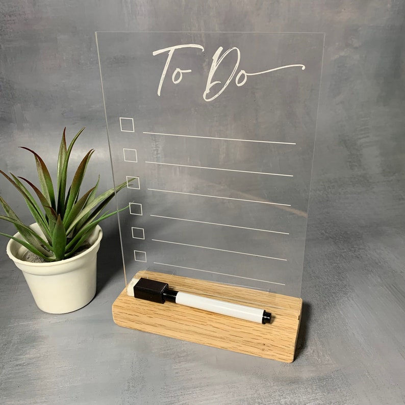 Acrylic Dry Erase to Do List Organization List Dry Erase Etsy