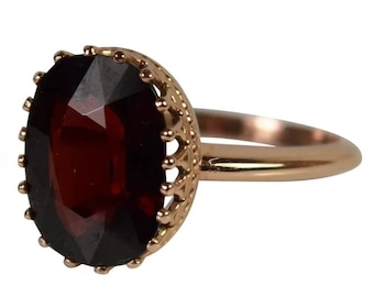 Natural Hessonite Garnet 7.25 Carat Ring, Gold Plated Ring, Handmade Ring For Men And Woman, Anniversary Gift.
