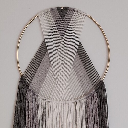 Neutral Tone Macrame Ring Wall Hanging / Yarn Hoop Hanging Etsy