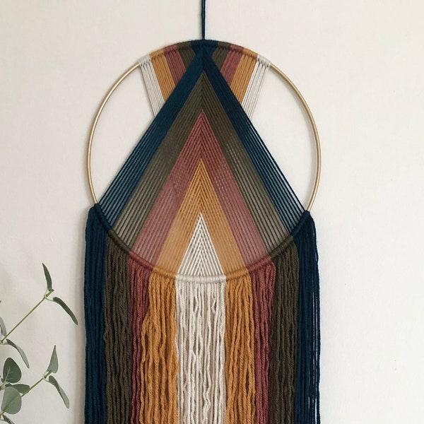 Rainbow Macrame Wall Hanging / Hoop Wall Decor