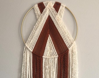 Two-Color Macrame Ring Wall Hanging / Yarn Hoop Hanging