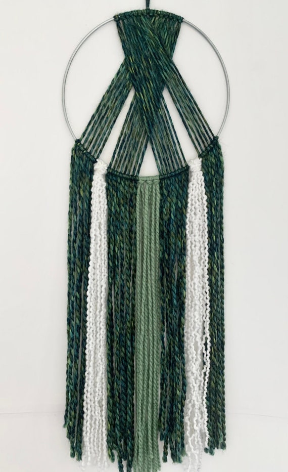 Emerald green multicolored macrame/ wall hanging Etsy