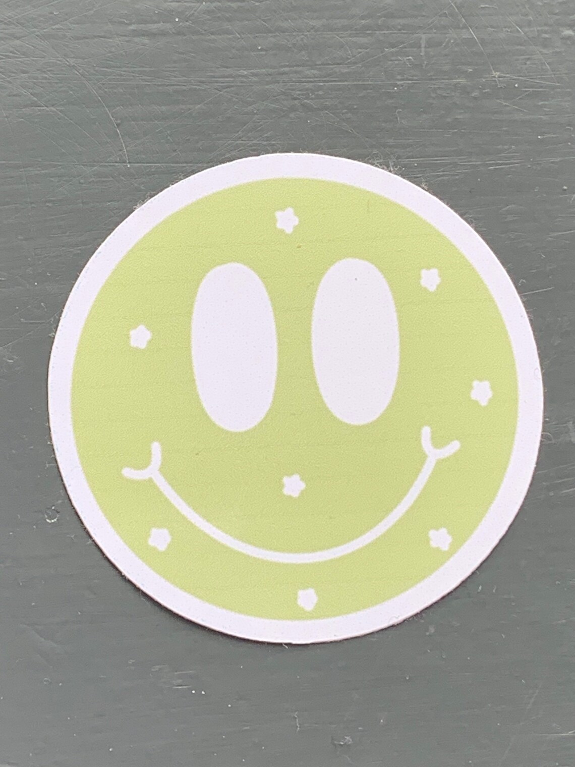 Sage green smiley sticker 2 stickers Etsy