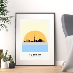 Toronto Skyline Art/ Digital Printable download/ Toronto Minimalist wall art / Toronto modern landscape print