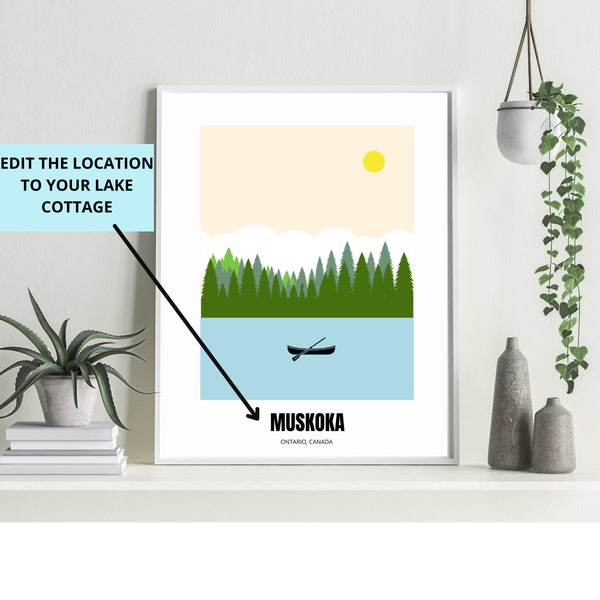 EDITABLE Cottage Decor / DIY landscape wall art/ Cottage landscape instant download Printable art