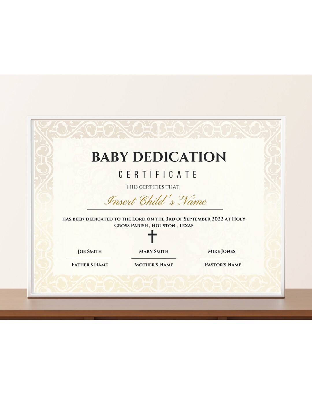 Baby Dedication Certificate, Printable Baptism Gift,dedication ...