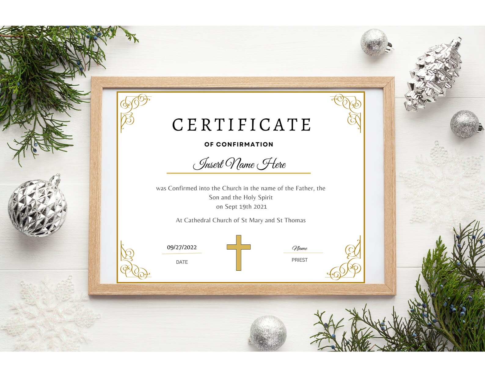 Editable Certificate of Confirmation, Religious Gold Certificate ...