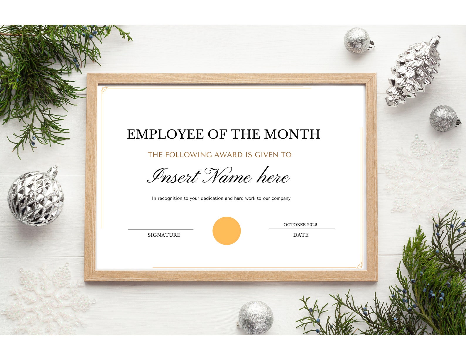 Editable Employee of the Month Certificate Template (canva) - Etsy Canada