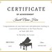 Piano Recital Certificate, Piano Award Printable, Child Certificate ...
