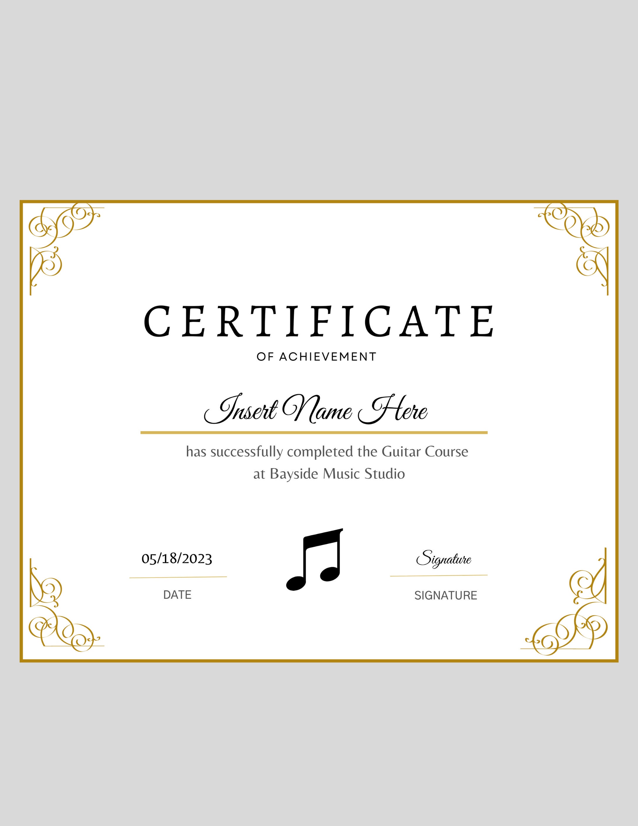 Music Recital Certificate, Music Award Printable, Child Certificate ...