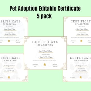 Bewerkbaar geboorte- en adoptiecertificaat voor huisdieren, geboorteformulier voor huisdieren, geboorteakte, puppyverrassing, DIY nieuwe hond, huisdiercertificaat