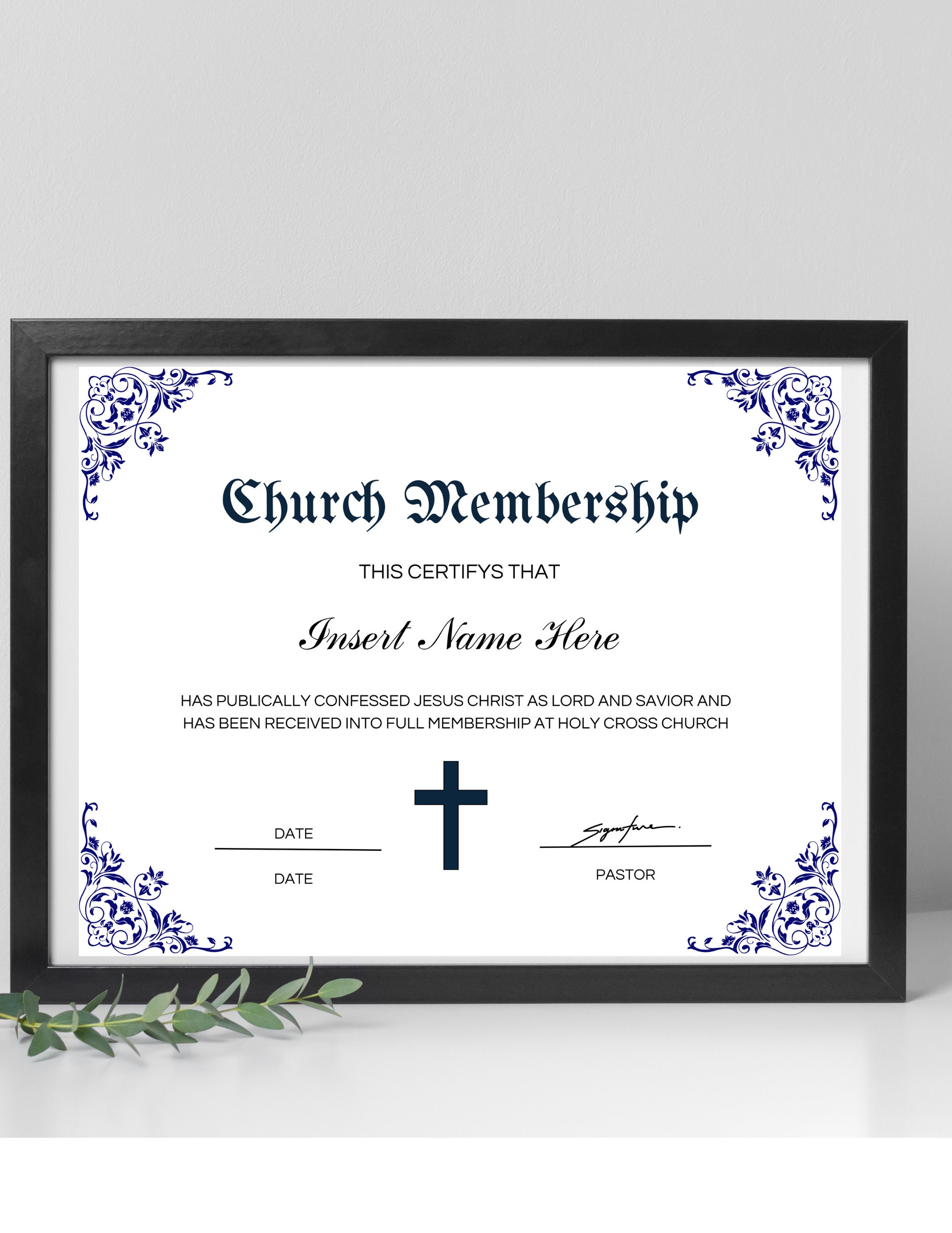 Editable Church Membership Certificate Template, Printable Certificate Editable Church Membership Certificate Template, Printable Certificate