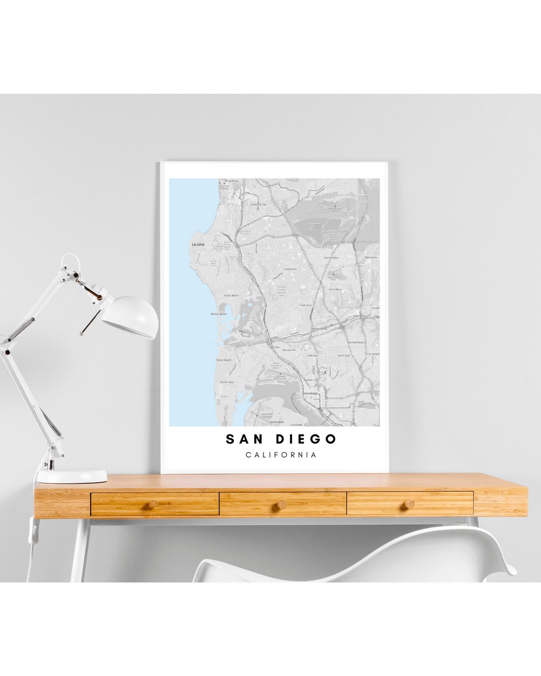 San Diego Map Digital Download San Diego Map Wall Art Print Etsy