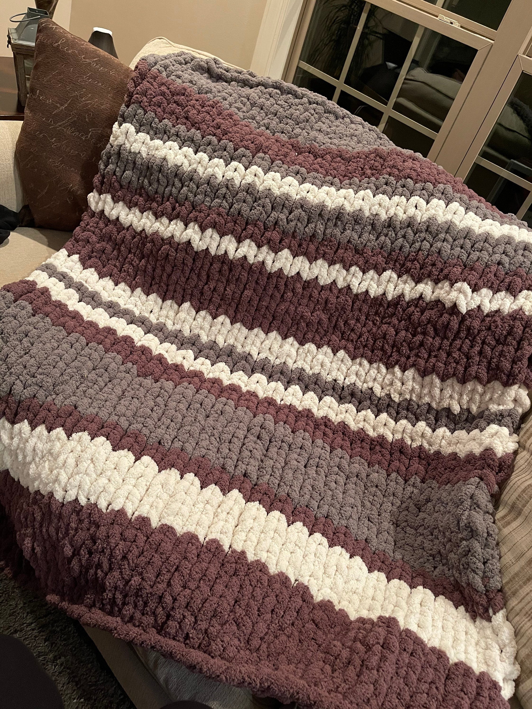Chunky Knit Throw Blanket Etsy