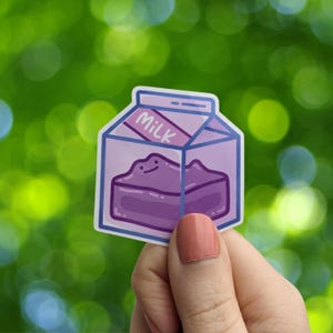 Idem melksticker | Gestanste glanzende vinylsticker 5 x 5,5 cm/2" x 2,2"