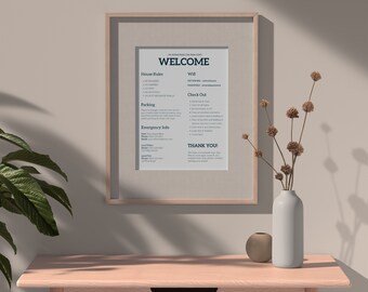 Airbnb Welcome Sign | Customizable Canva Template | Airbnb Instructions & House Rules | Printable Sign