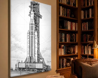 NASA Artemis SLS Canvas Print, Moon Rocket Wall Art, Orion Capsule, Space Launch System
