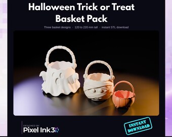 Halloween Candy Bucket Bundle, Ghost Mummy Pumpkin 3D Print Files (Instant Download)