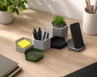 Modular Hexagonal Desk Organizers, STL Files (Digital Download)