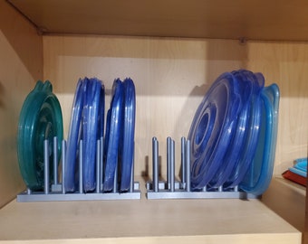 Organizador de tapas: soporte para tapas de ollas imprimible en 3D para puertas de armarios / Almacenamiento modular de cocina