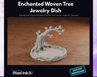 Woven Root Tree Jewelry Dish STL | 3D Print Trinket Tray (Digital Download)