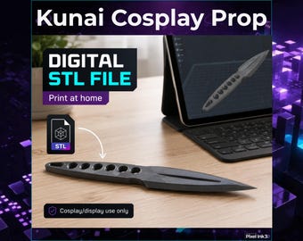 Kunai STL File for 3D Printing — Anime Ninja Cosplay Prop, Instant Download, FDM Ready