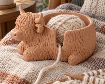 Highland Cow Yarn Bowl STL – Shaggy Coo 3D Print File (Instant Download)