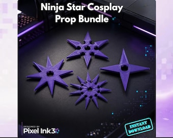 Ninja Cosplay Star Prop STL + 3MF Files, 4 Style 3D Print Bundle, Digital Download