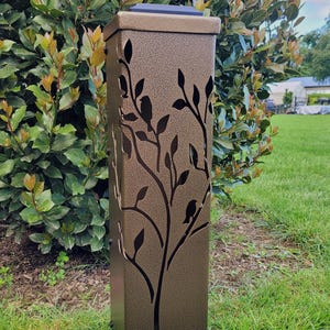 Tree & Birds Solar Garden Lantern – Powder Coated Steel Light Post