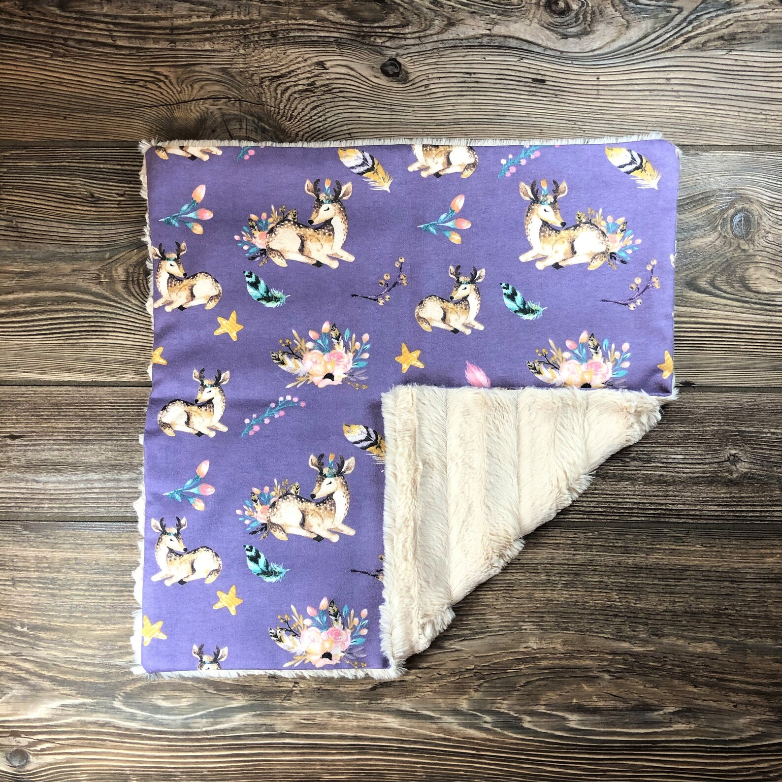 Deer Security Blanket for Babies Comforting Lovey Blanket Etsy