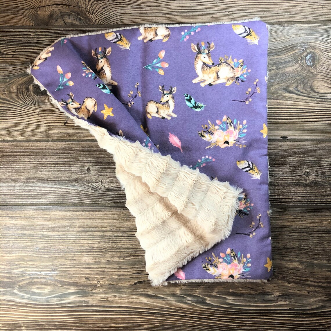 Deer Security Blanket for Babies Comforting Lovey Blanket Etsy