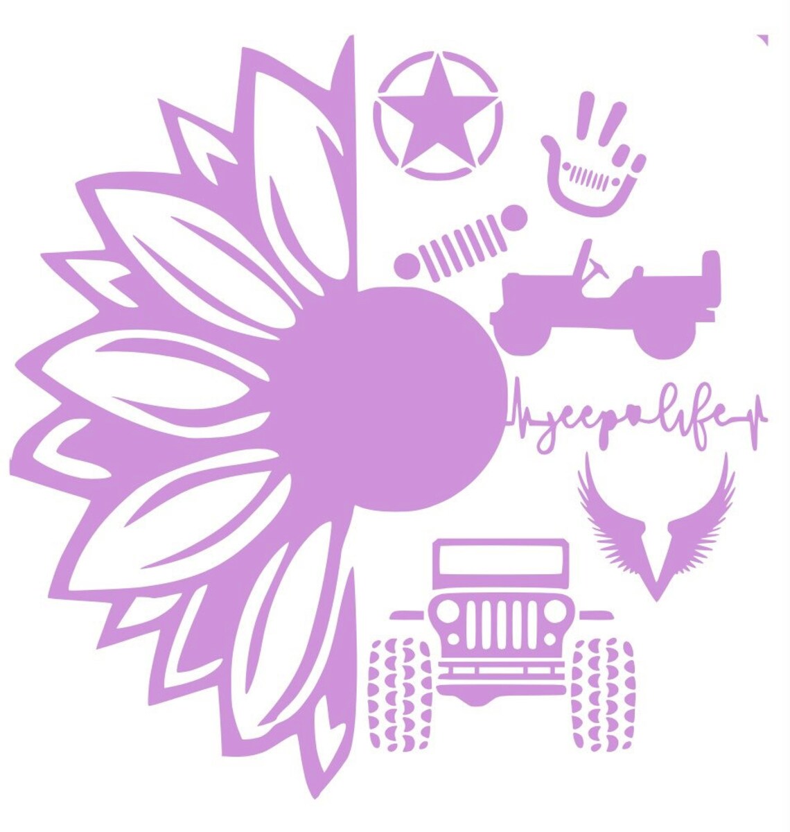 Jeep Life Sunflower Jeep Jeep Life Decal Jeep Life Etsy