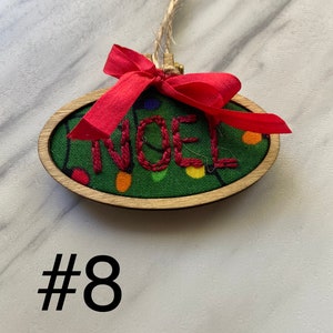 Hand Embroidered Ornament-Noel