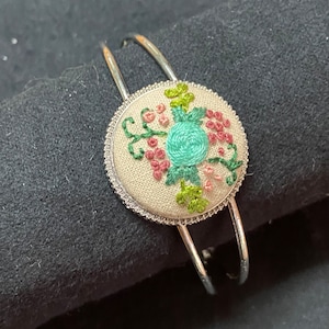 Hand Embroidered Bracelet Cuff