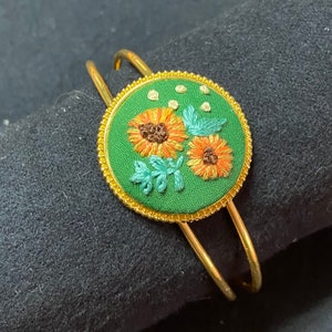 Hand Embroidered Bracelet Cuff