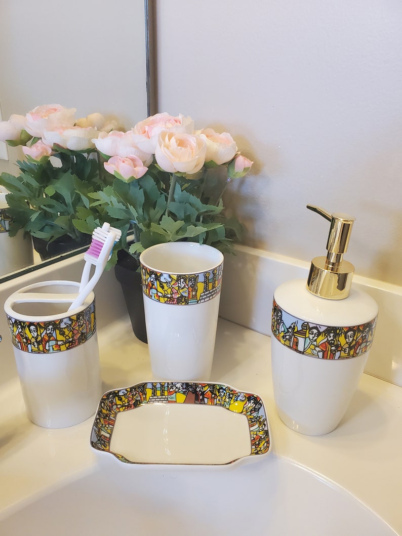 Ethiopian & Eritrean Traditional Curtain With 4 Pieces Bathroom