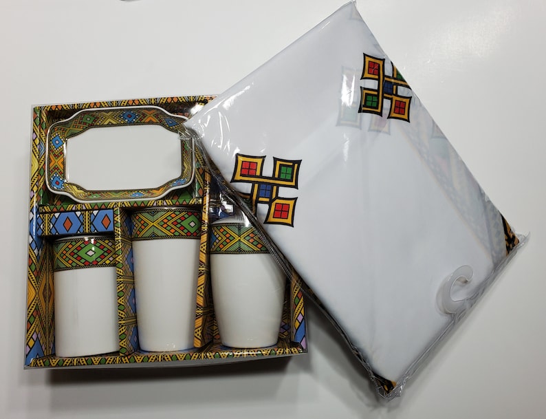 Ethiopian & Eritrean Traditional Curtain With 4 Pieces Bathroom