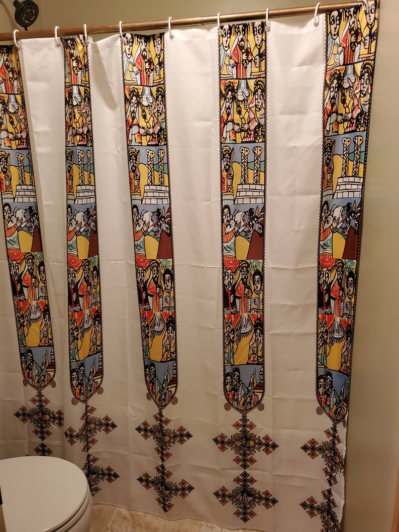 Ethiopian & Eritrean Traditional Curtain With 4 Pieces Bathroom