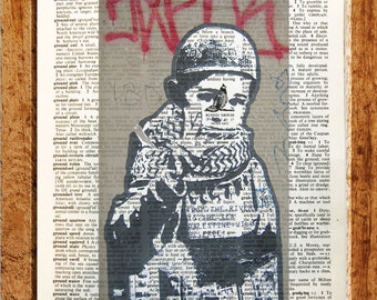 Vintage Dictionary Art Wall Art Kitchen House Art Gift Code R12 Banksy Yellow Smiley Face Street Art Graffiti Art Art Collectibles Giclee Kromasol Com