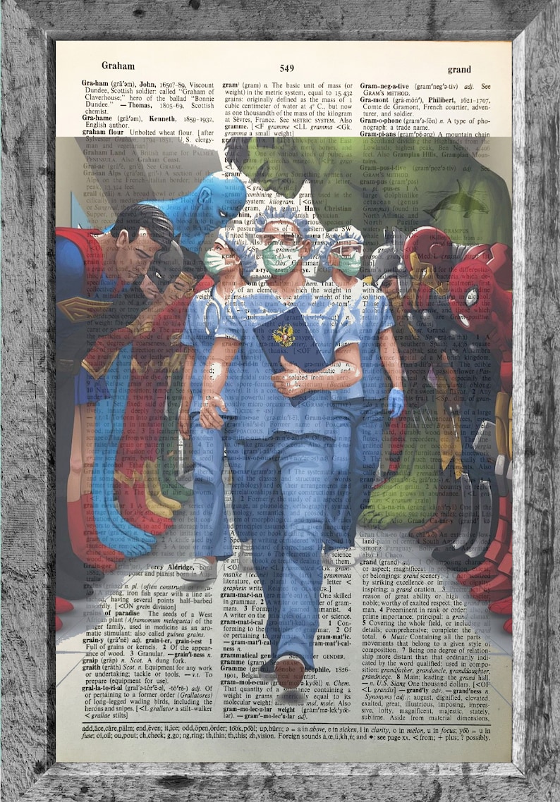 Vintage dictionary art,Wall art,,Kitchen,house art Gift,CODE T70 Superman Illutration-super hero on the toilet art