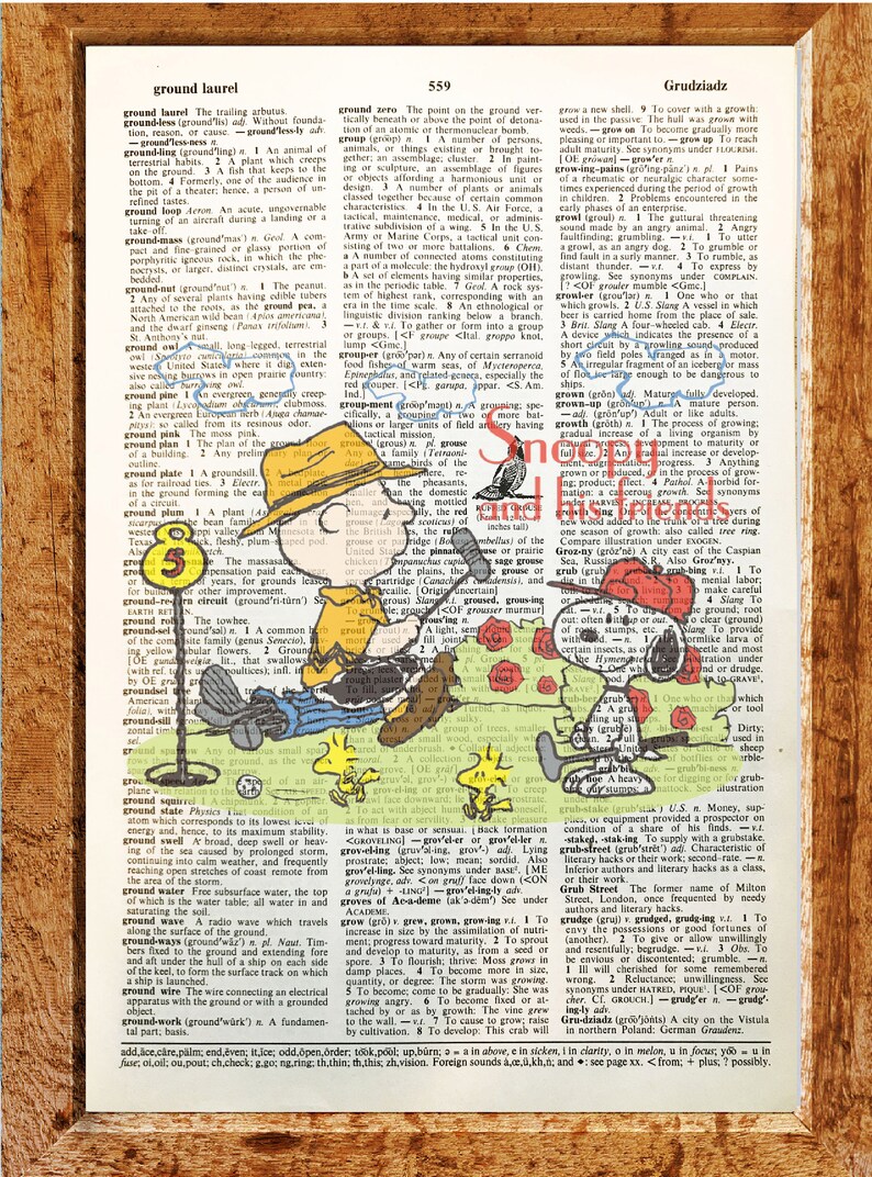 Gift Code E18 Vintage Dictionary Art Wall Art Kitchen House Art Charlie Brown And Snoopy Peanuts Cartoon Art Giclee Art Collectibles Kromasol Com
