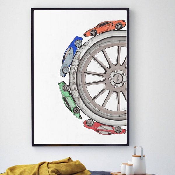 Supercar Wheel Wall Art Print